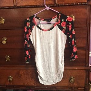 Long Floral print t shirt